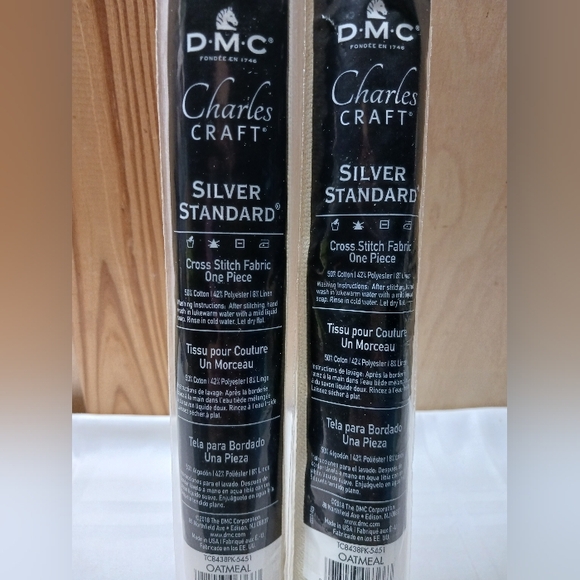 Charles Craft Silver Standard 14Aida 30×36 Oatmeal/ Lot Of 2 - Picture 3 of 6
